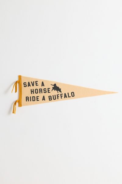 Game Day Save A Horse Ride A Buffalo College Pennant Flag Wall Hanging