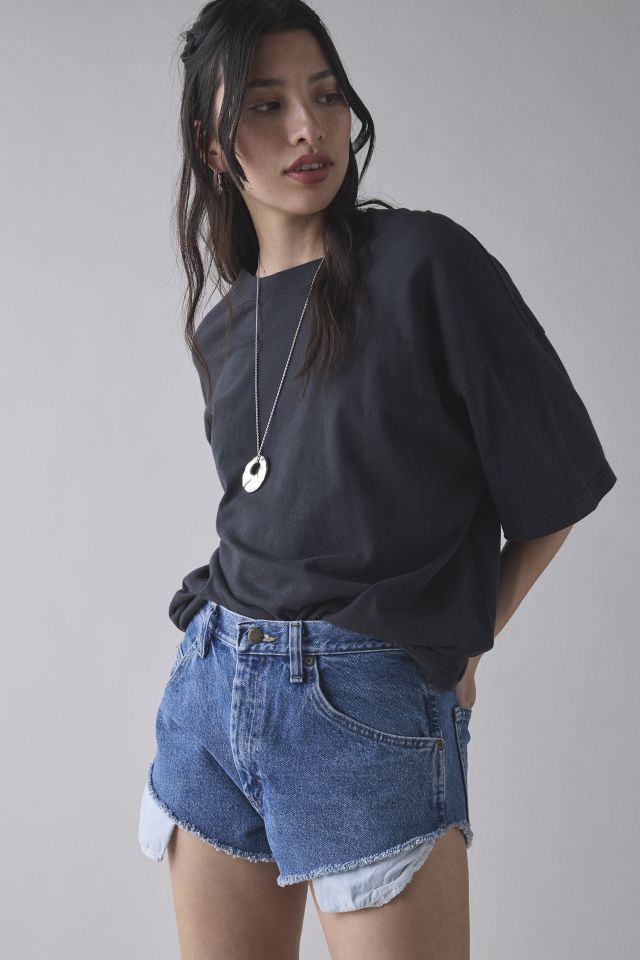ReMADE By UO Wrangler Cheeky Denim Micro Short
