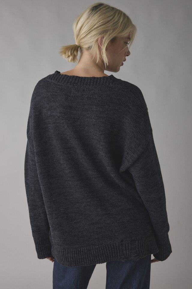 BDG Kurt Cat Graphic Distressed Sweater #1