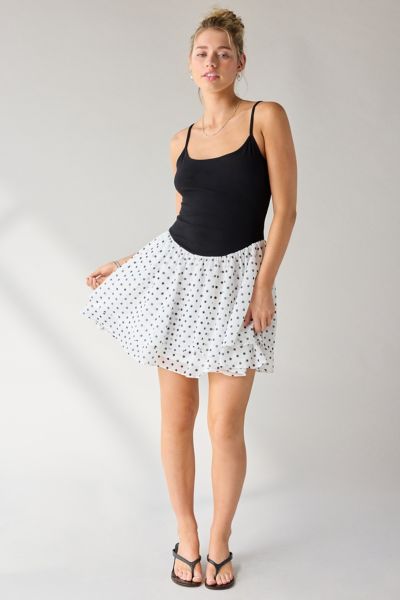 UO Sonnie Day Basque Waist Cami Mini Dress