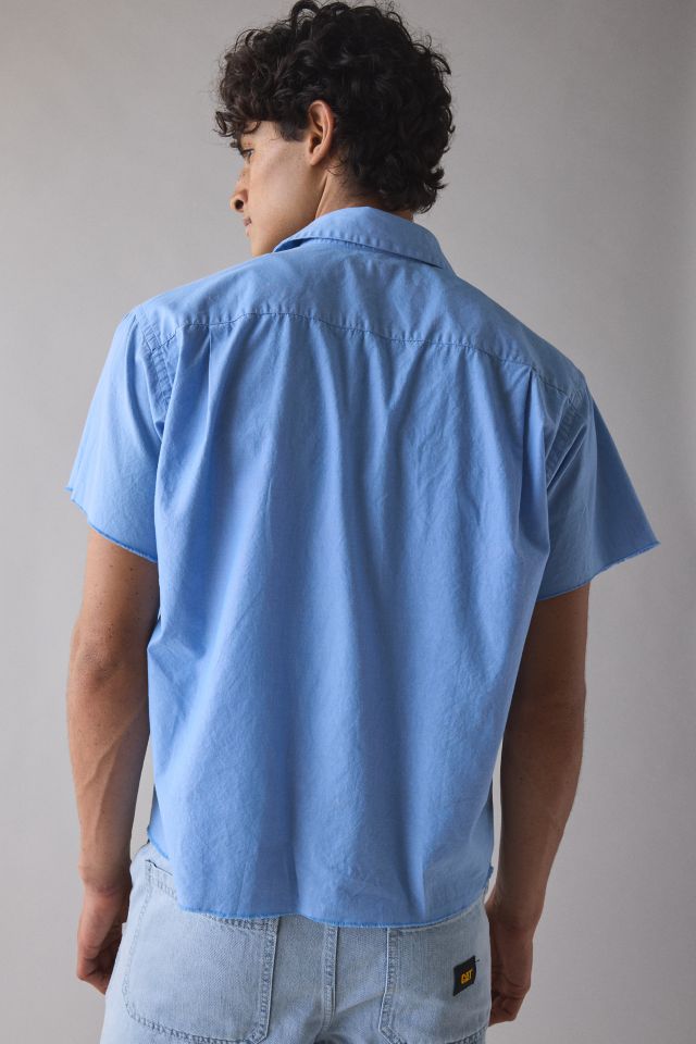 Vintage By UO Cropped Short Sleeve Oxford Shirt #1