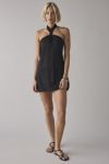 ReMADE By UO Made In LA EcoVero™ Linen Knotted Halter Mini Dress