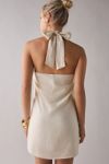 ReMADE By UO Made In LA EcoVero™ Linen Knotted Halter Mini Dress
