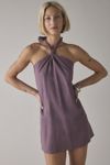 ReMADE By UO Made In LA EcoVero™ Linen Knotted Halter Mini Dress