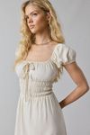 ReMADE By UO Made In LA EcoVero™ Linen Smocked Milkmaid Midi Dress