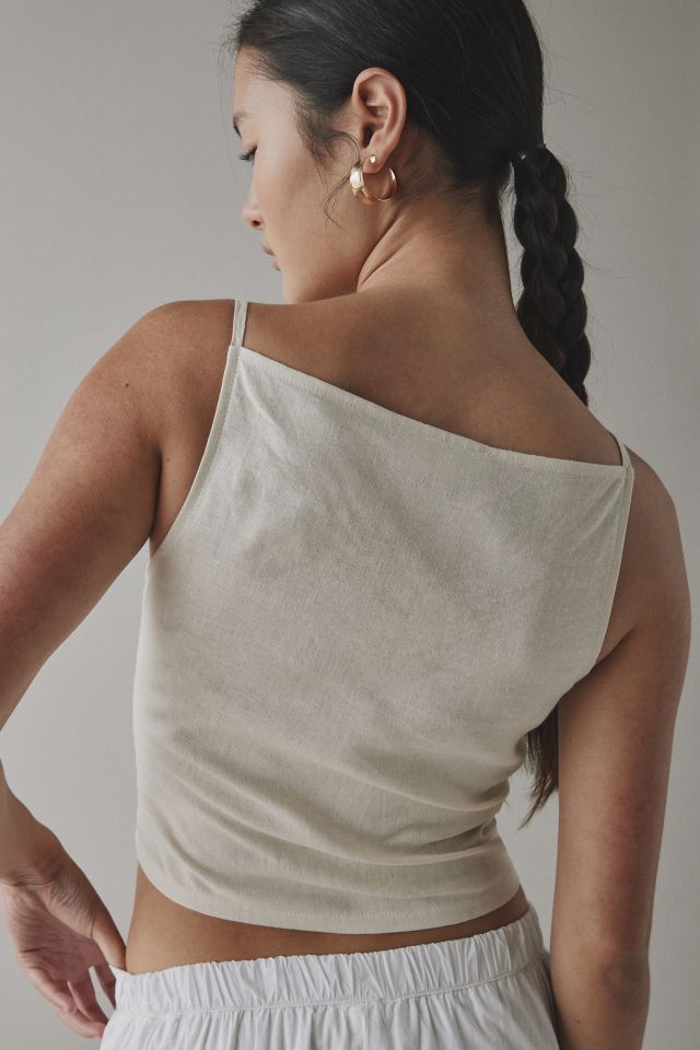 ReMADE By UO Made In LA EcoVero™ Linen Button Front Tank Top