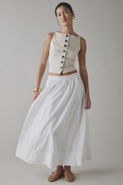 ReMADE By UO Made In LA EcoVero™ Linen Button Front Tank Top