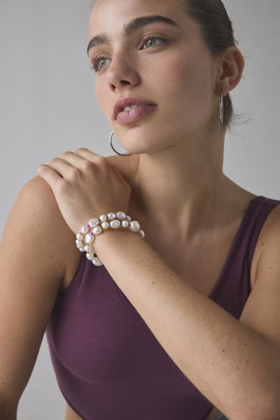 Urban Outfitters Ash Pearl Colorful Beaded Bracelets Set In Ivory, Women's At