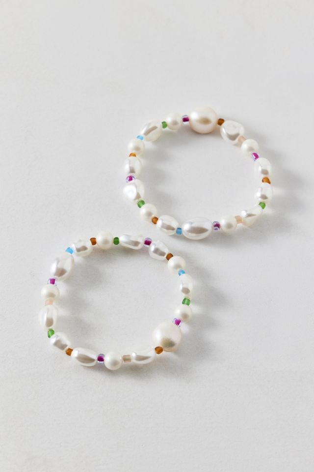 Ash Pearl Colorful Beaded Bracelets Set #1