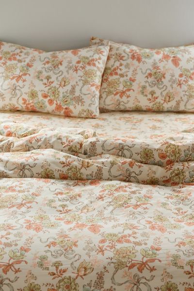Urban Outfitters Catlyn Floral Patterned Duvet Set In Cream At  In Multi