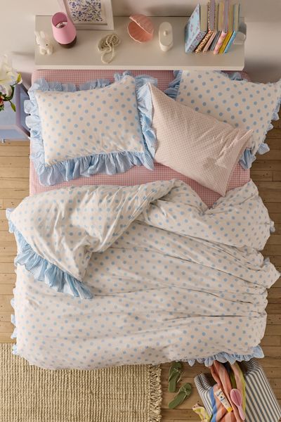 Patterned Ruffle Duvet Cover Set