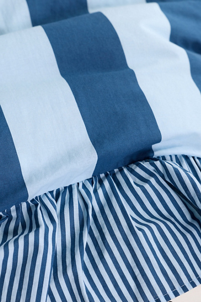 Striped Ruffle Duvet Cover Set