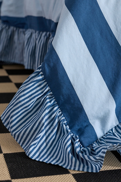 Striped Ruffle Duvet Cover Set