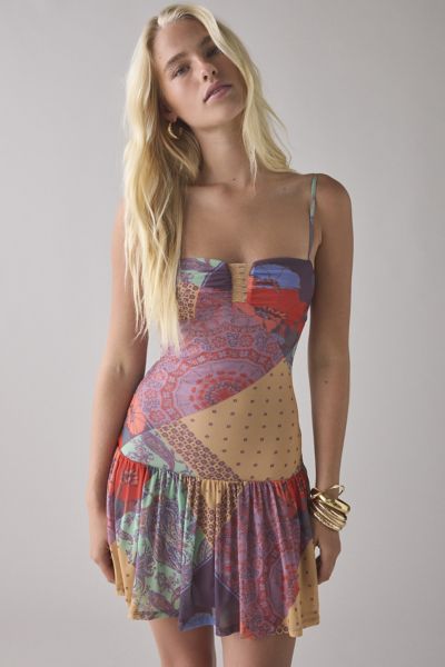 Kimchi Blue Mackenzie Mesh Drop Waist Mini Dress