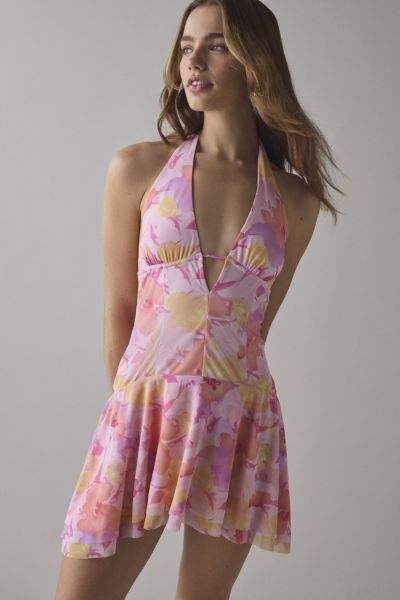 UO Jane O-Ring Halter Mini Dress | Urban Outfitters