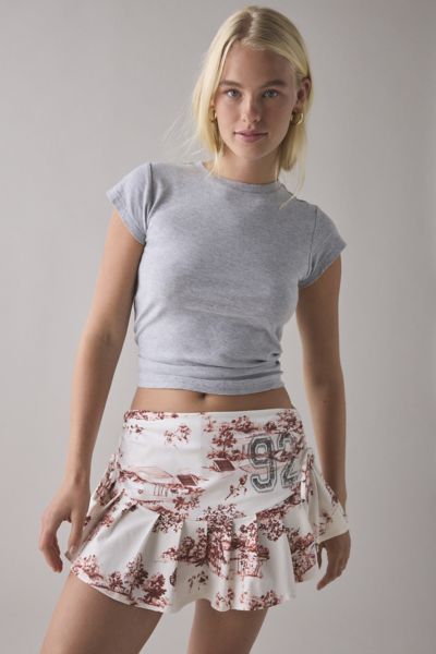 Out From Under Bec Pleated Micro Mini Skort In Cream, Women's At Urban Outfitters