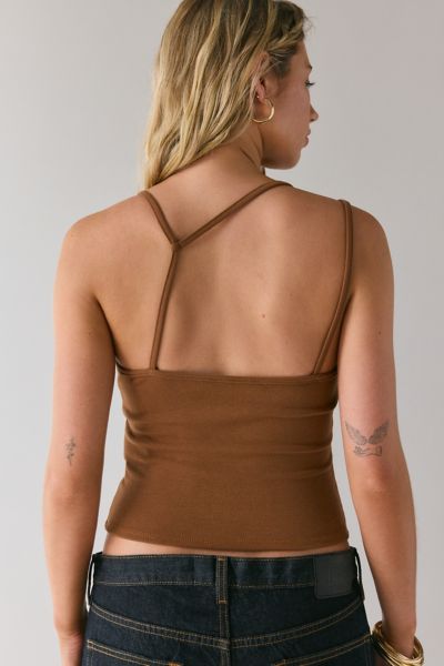Silence + Noise Camellia Mesh Halter Top