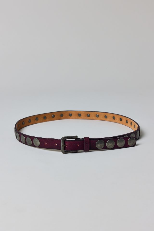 Heavy Metal Studded Slim Leather Belt #1
