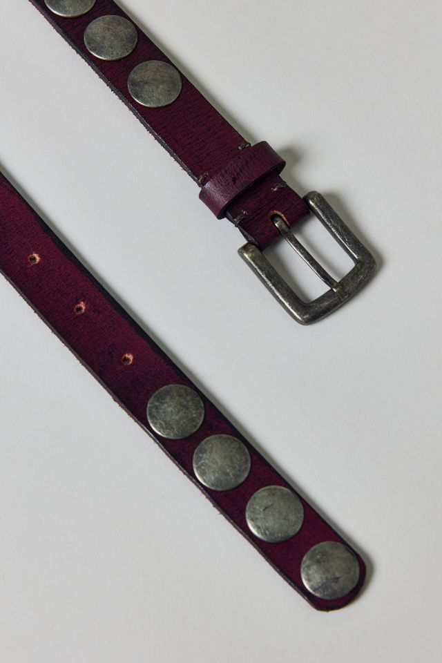 Heavy Metal Studded Slim Leather Belt #2