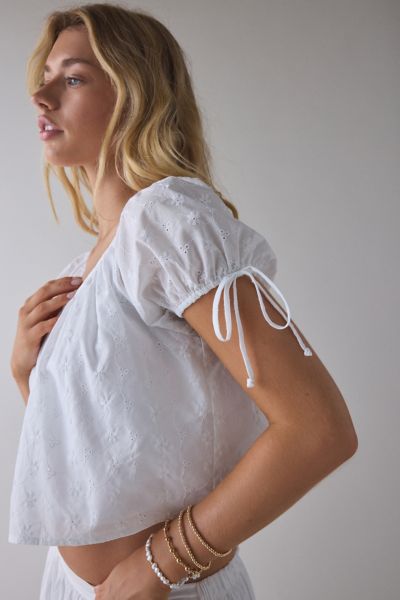 ReMADE By UO Remnants Daisy Eyelet Top Product Page
