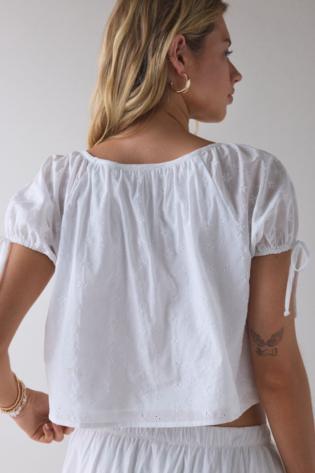 ReMADE By UO Remnants Daisy Eyelet Top #2
