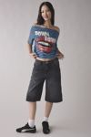 Y2K Graphic Off-The-Shoulder Cropped Tee