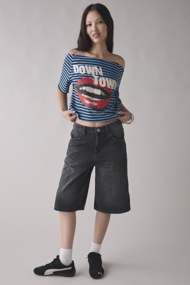 Y2K Graphic Off-The-Shoulder Cropped Tee #1