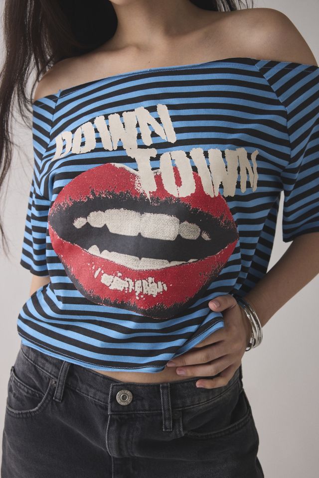 Y2K Graphic Off-The-Shoulder Cropped Tee #3