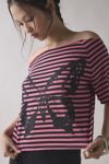 Y2K Graphic Off-The-Shoulder Cropped Tee