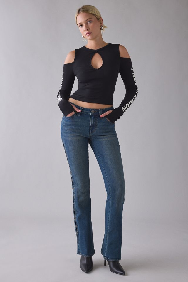 True Religion Ribbed Cutout Long Sleeve Top #2