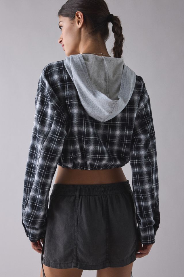 True Religion Applique Shrunken Flannel Zip-Up Hoodie Sweatshirt #3