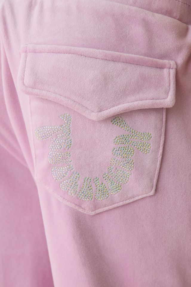 True Religion Crystal Horseshoe Velour Wide Leg Sweatpant #2