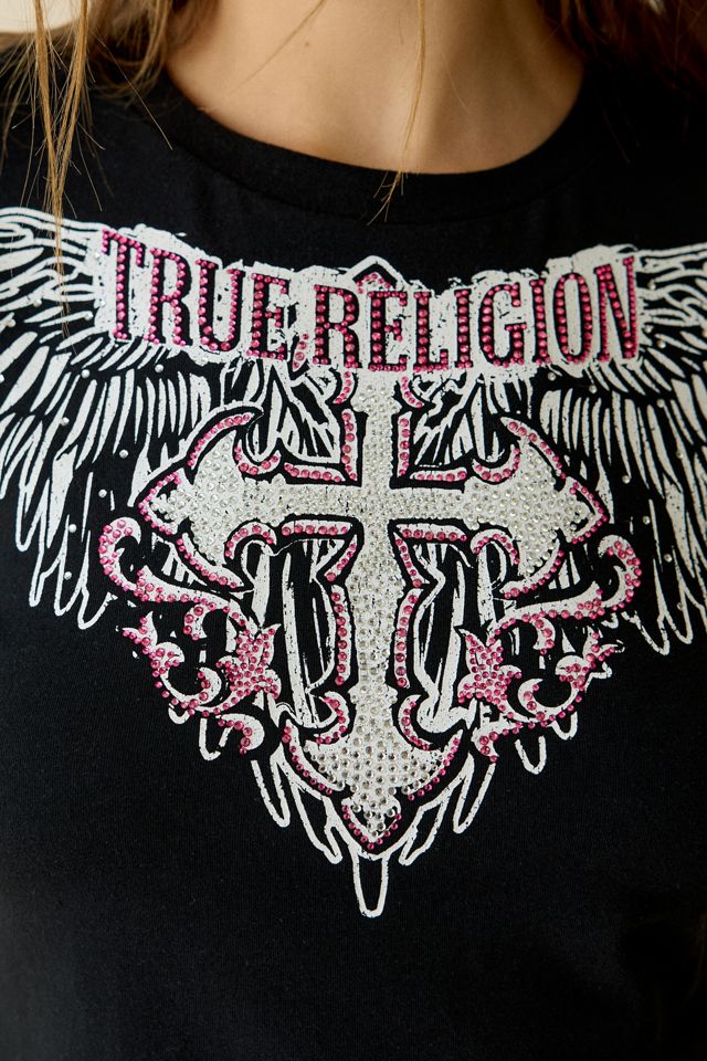 True Religion Crystal Wing Graphic Short Sleeve Baby Tee #4