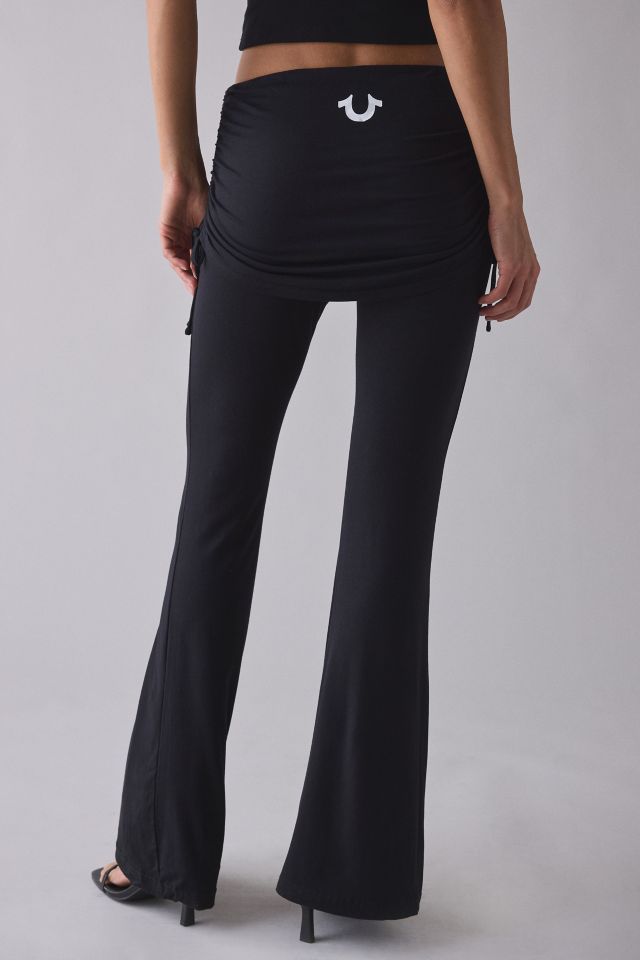 True Religion Asymmetric Ruched Side-Tie Foldover Flare Pant #4