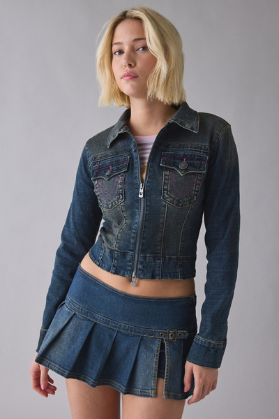 True Religion Slim Zip-Up Denim Jacket