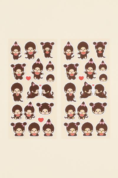 Monchhichi Furry Flocked Sticker Sheet