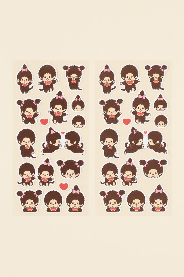 Monchhichi Furry Flocked Sticker Sheet #1