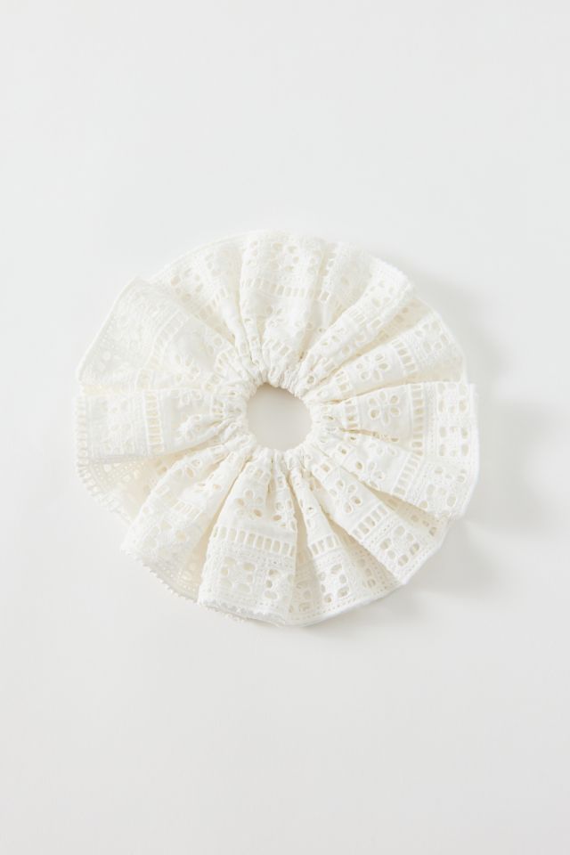 Layered Eyelet Oversized Scrunchie #1