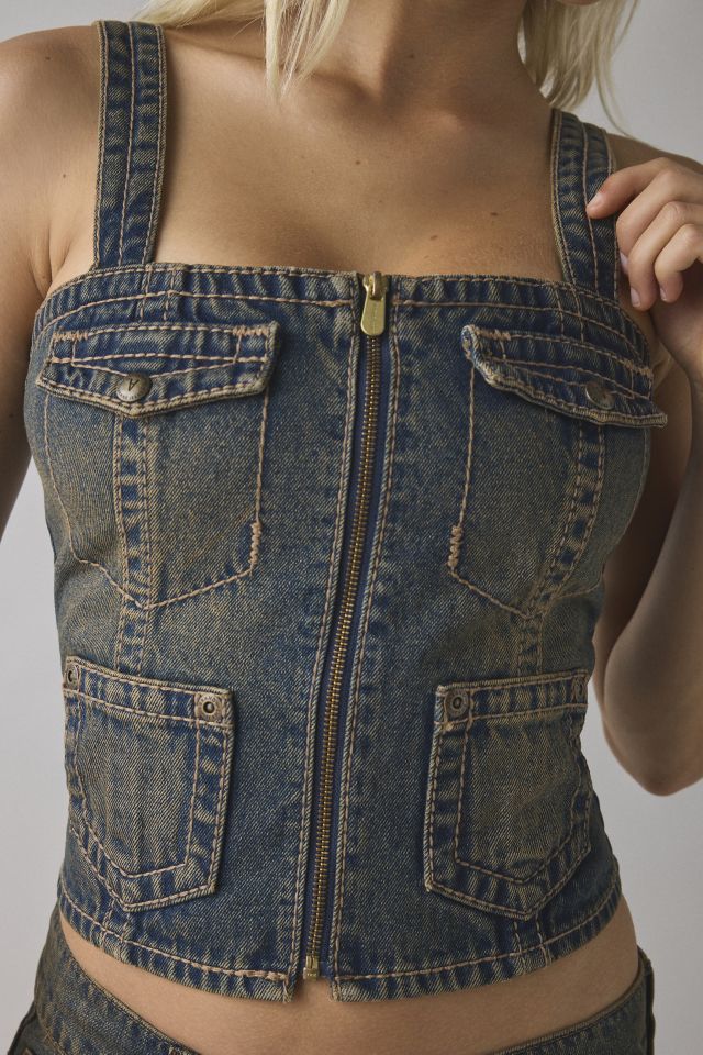 Abrand Hillary Utility Denim Corset Top #1