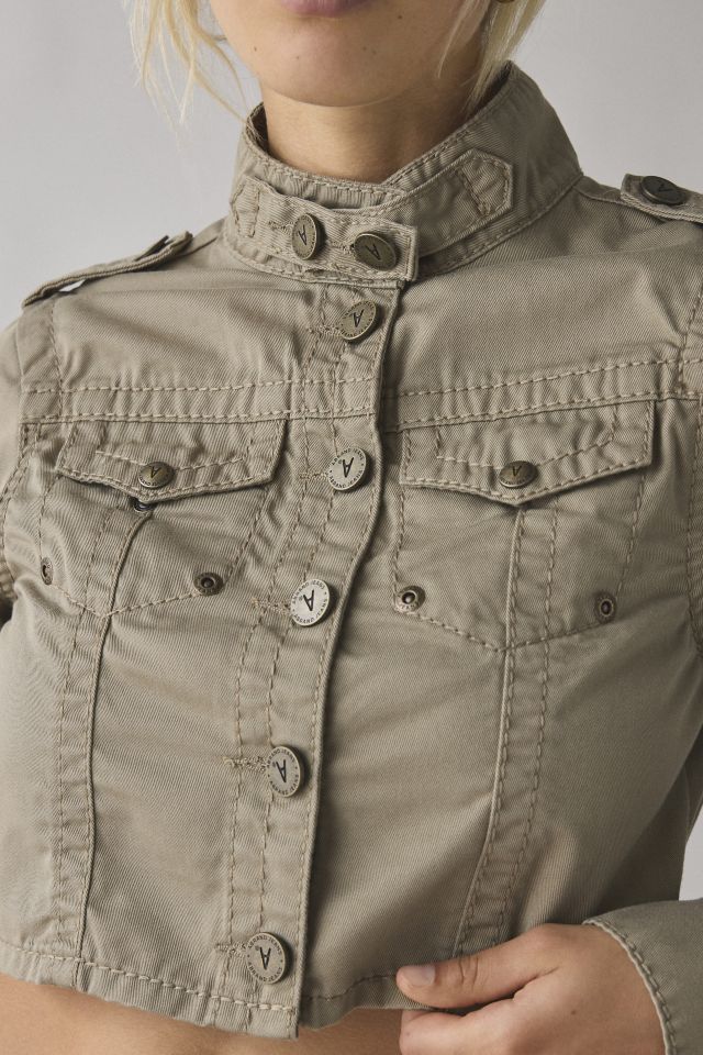 Abrand Gemma Cotton Twill Cropped Utility Jacket #1