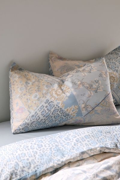 Urban Outfitters Melody Femme Printed Patchwork Sham Set In Light Blue At  In Multi