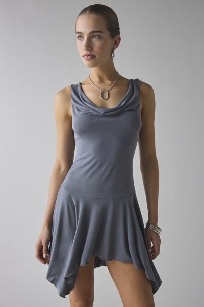 Motel Briar Asymmetrical Waterfall Drop Waist Mini Dress