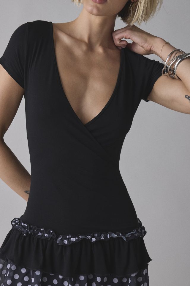 Motel Navya Ruffle Wrap Drop Waist Mini Dress #2