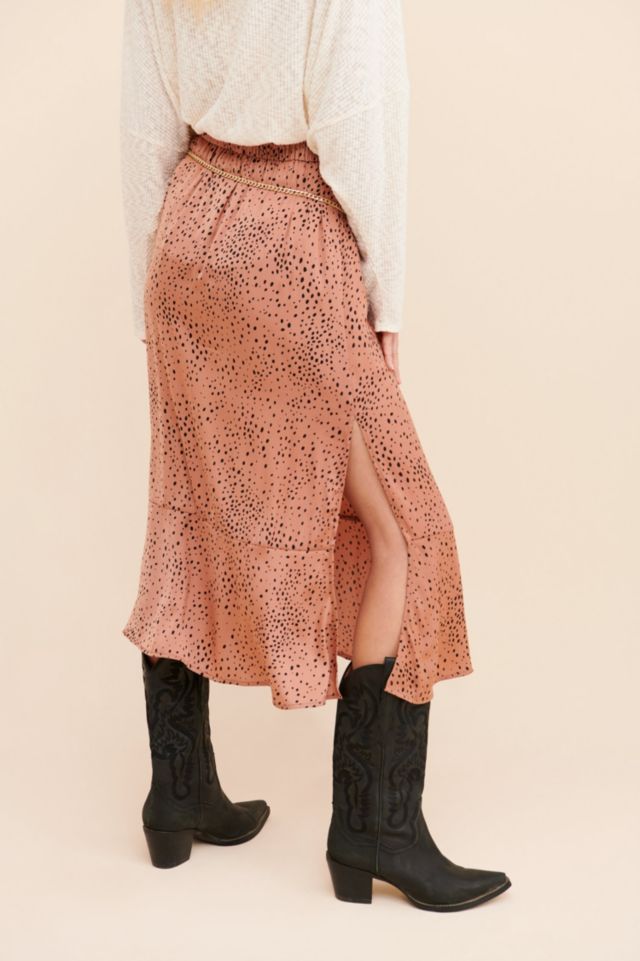 Saltwater Luxe Speckled Flounce Midi Skirt #1
