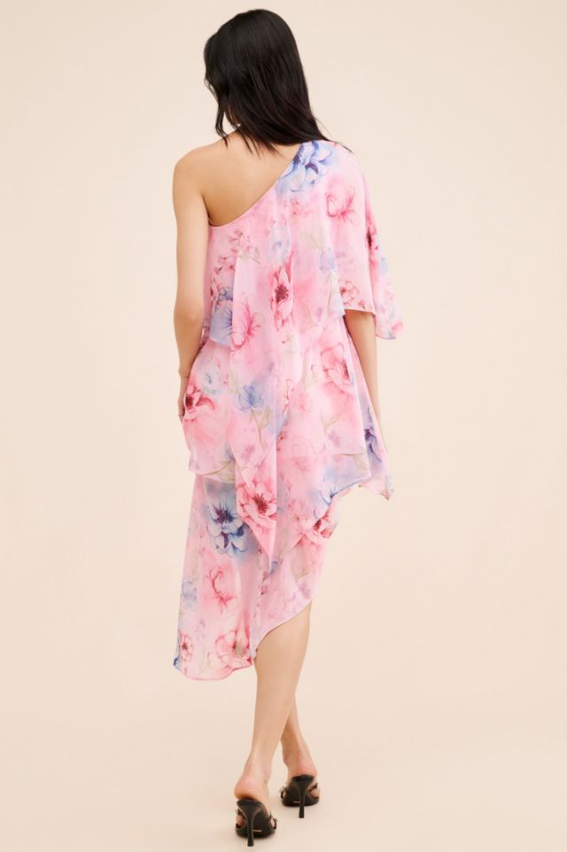 Guizio Ayla One-Shoulder Chiffon Dress #1