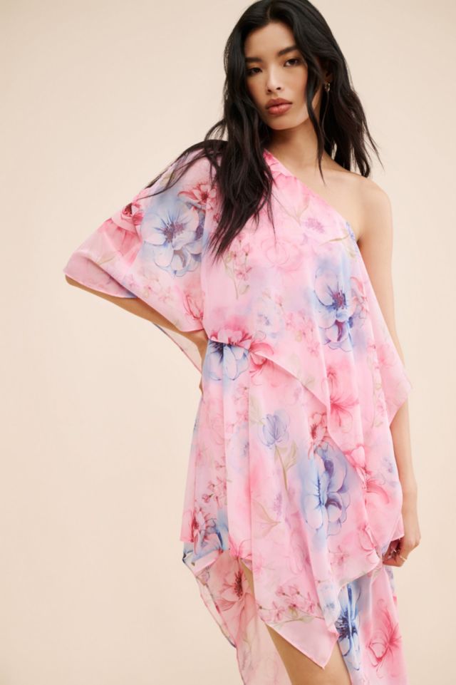Guizio Ayla One-Shoulder Chiffon Dress #2
