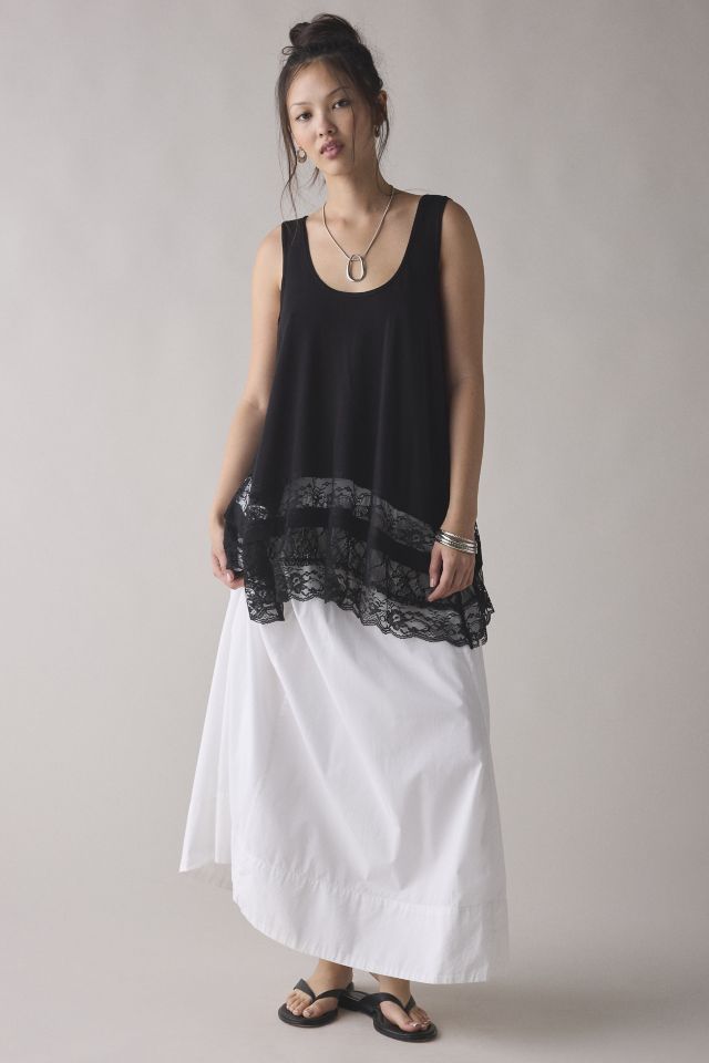 Débardeur tunique Kimchi Blue Winona à ourlet asymétrique et garniture en dentelle #1