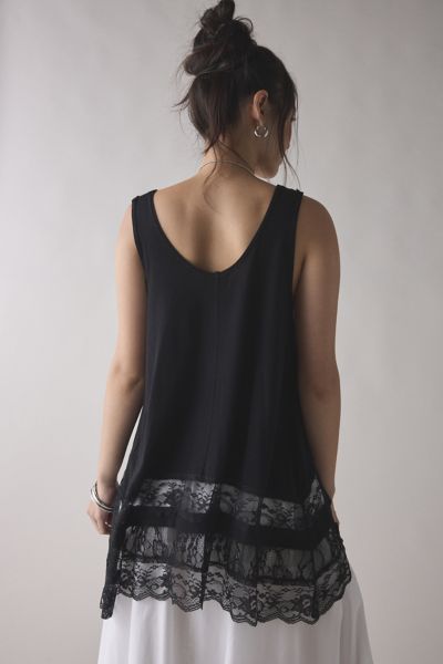 Kimchi Blue Winona Lace Trim Hanky Hem Tunic Tank Top