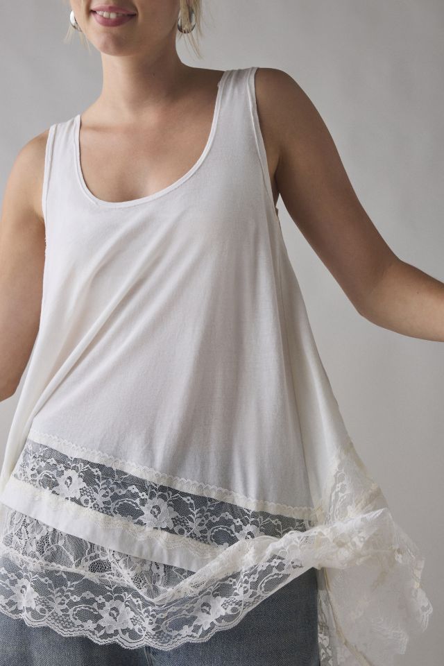Kimchi Blue Winona Lace Trim Hanky Hem Tunic Tank Top #3