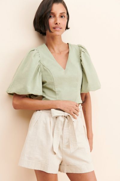 English Factory Exaggerated Puff Sleeve Top